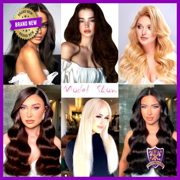 20-Inch Real Human Hair Extensions with Invisible Wire & 4 Clips main image 6